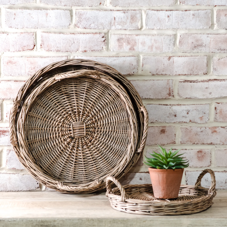 Round Willow Tray - S