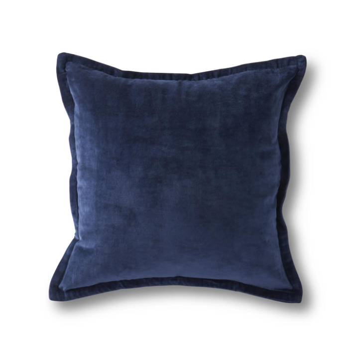 Navy Cotton Velvet Pillow