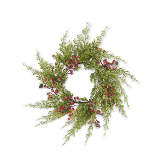22" Icy Berry Cypress Wreath