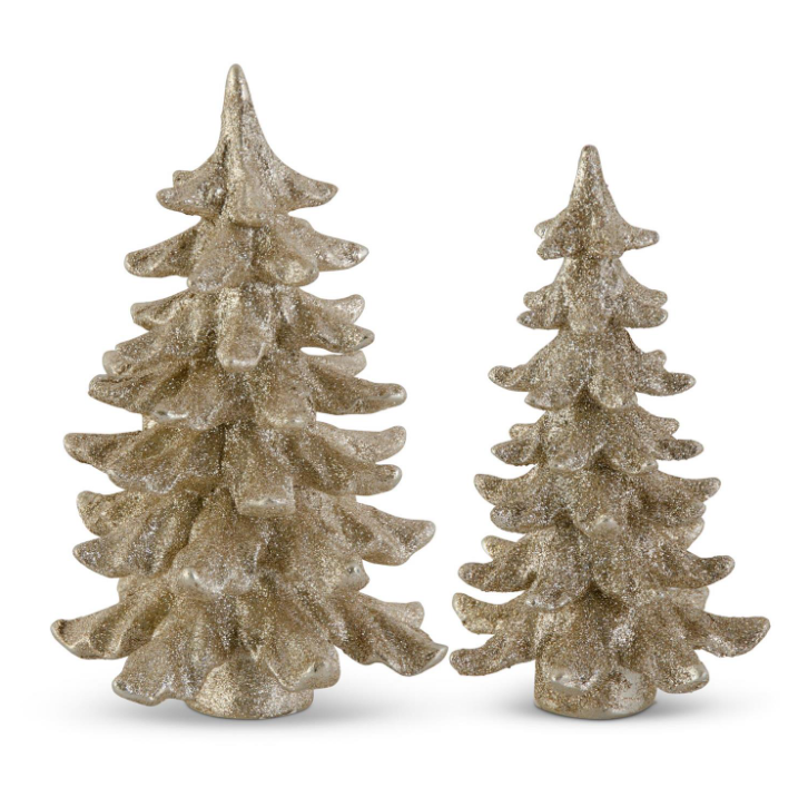 Gold Glitter Resin Tree - L