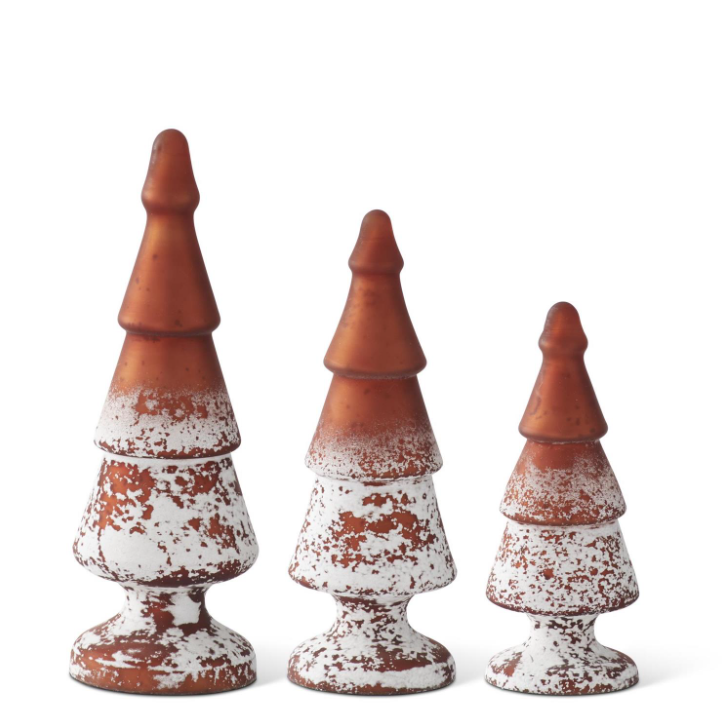 Orange Speckled Glass Tree - L