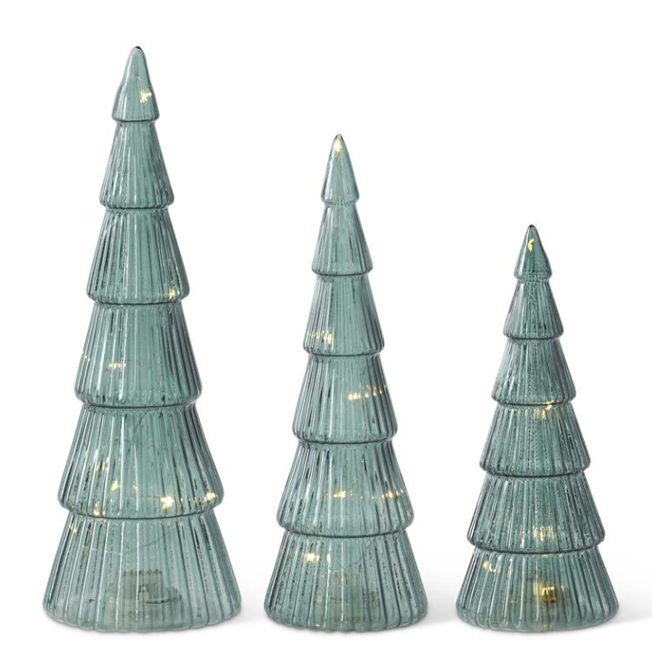 Sage Glass LED Christmas Tree - L