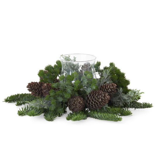Mixed Pine/Pinecones Candle Ring
