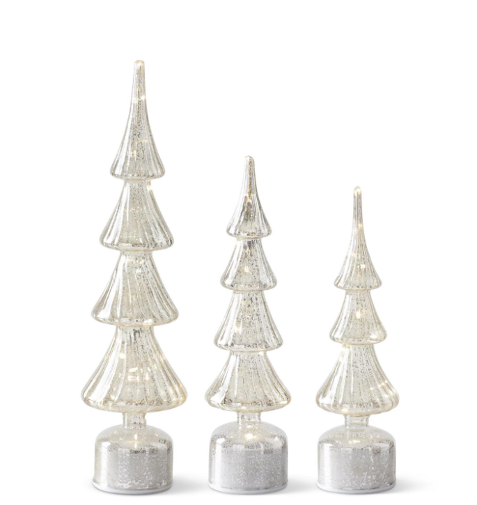 Rotating SLV Mercury Glass LED Tree