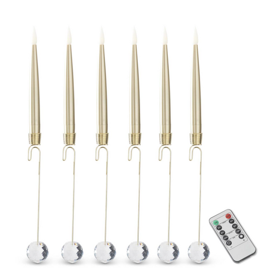 6 Flameless Tree Candles - GOLD