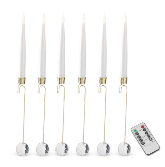 6 Flameless Tree Candles - WHITE