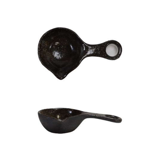 Matte Brown Stoneware Scoop