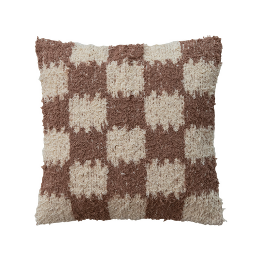 Cotton Slub Check Pillow