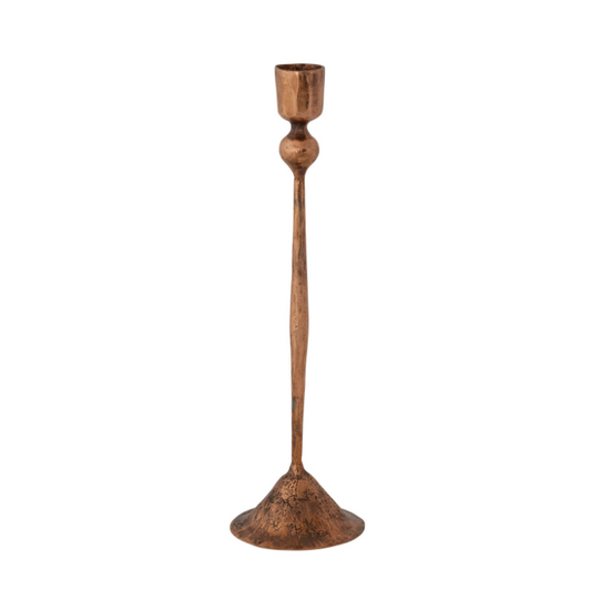 Aged Copper Hand-Forger Taper Holder