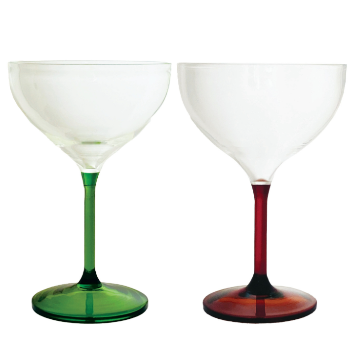 Hand-Blown Coupe w/ Red Stem