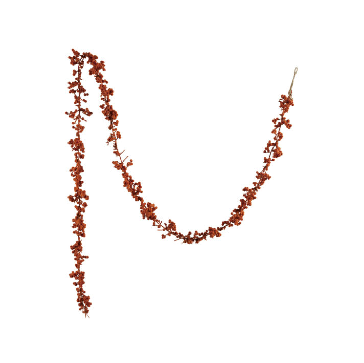 Orange Flocked Foam Ball Garland