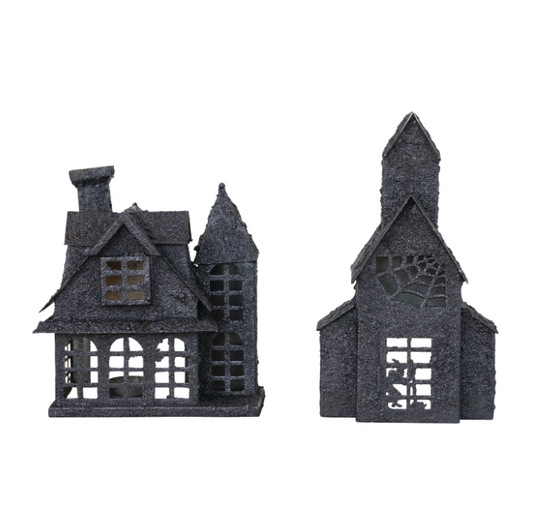 Distressed Metal Haunted House - 2 STYLES