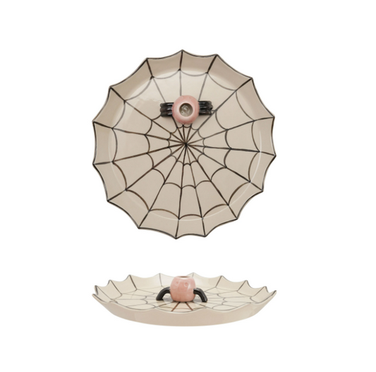 Stoneware Web Dish w/ Toothpick Holder