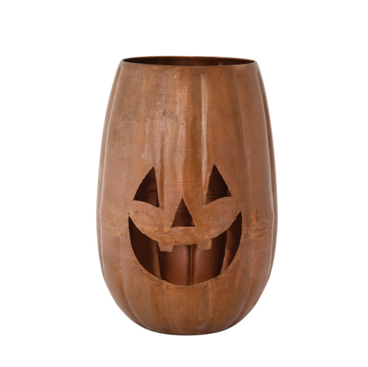 Metal Jack-O-Lantern Candle Holder