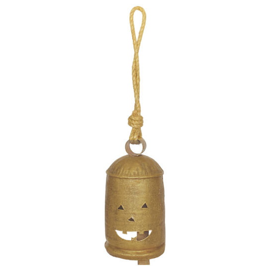 Metal Jack-O-Lantern Bell 7"