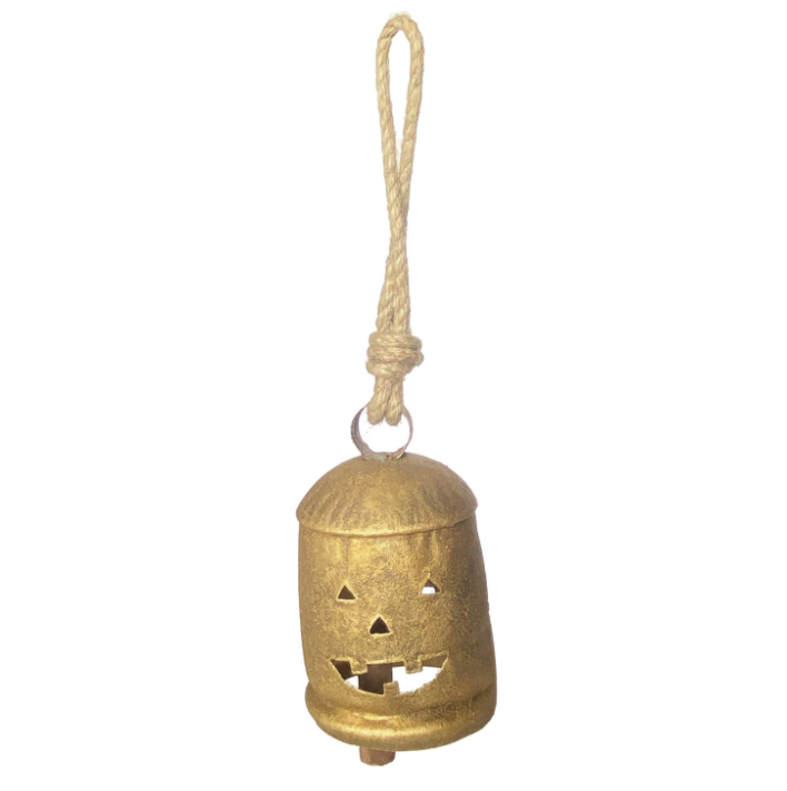 Metal Jack-O-Lantern Bell 5"
