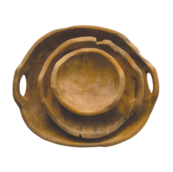 Carved Teak Wood Bowl - SM