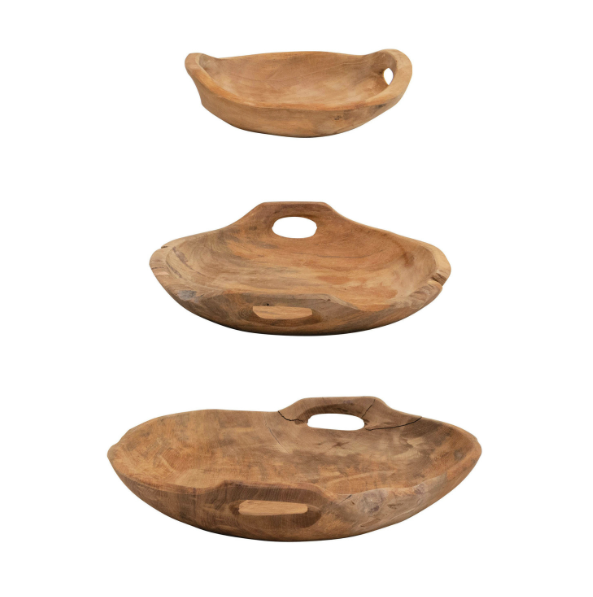 Carved Teak Wood Bowl - SM