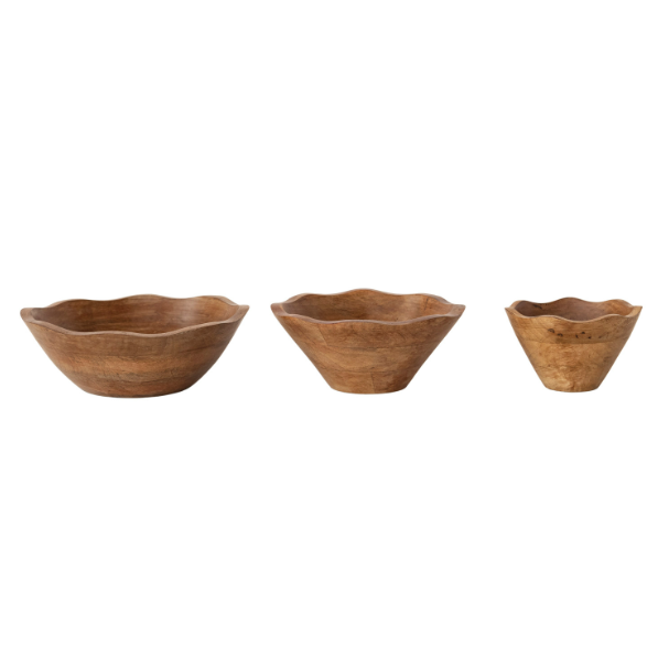 Hand-Carved Scalloped Bowl - M