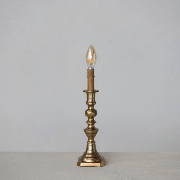 Antique Brass Mini Candlestick Lamp