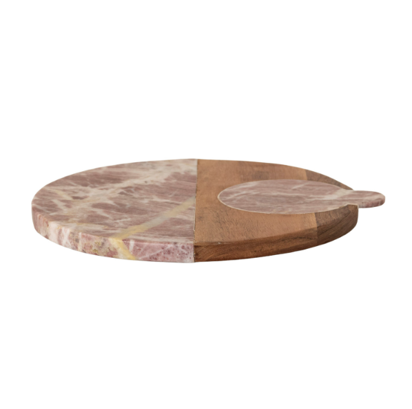 Cheeseboard w/ Mauve Marble Inlay