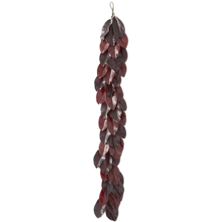 72" Burgundy Magnolia Garland