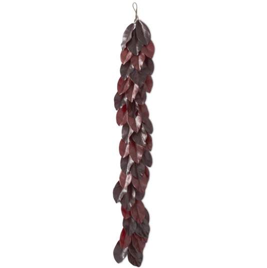 72" Burgundy Magnolia Garland