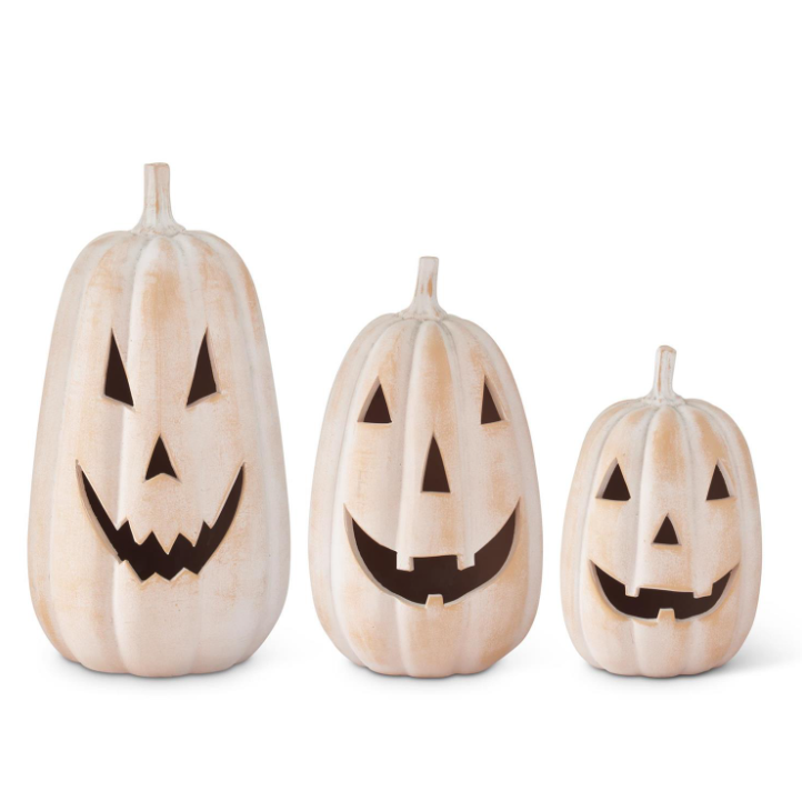 LG White Terracotta Jack-o-Lantern