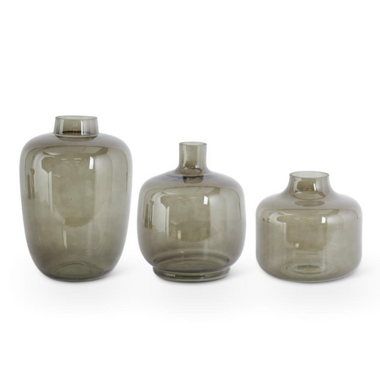Green/Grey Glass Vase - LG