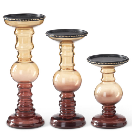 BR/BURG Gold Rim Candle Holder - M