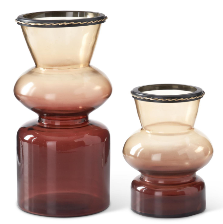 BR/BURG Gold Rim Vase - S