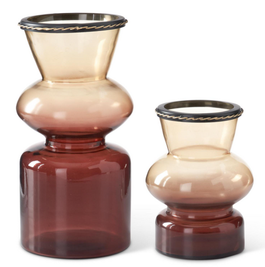 BR/BURG Gold Rim Vase - l