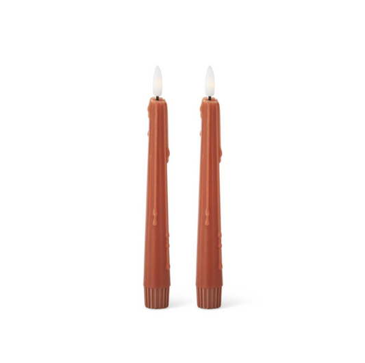 8" LED Drip Taper Set - Rust