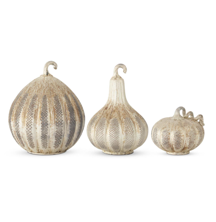 Distressed Mercury Glass Pumpkin - MD