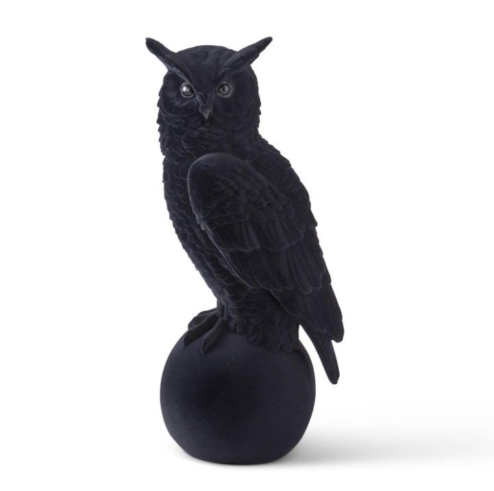Black Velvet Flocked Owl