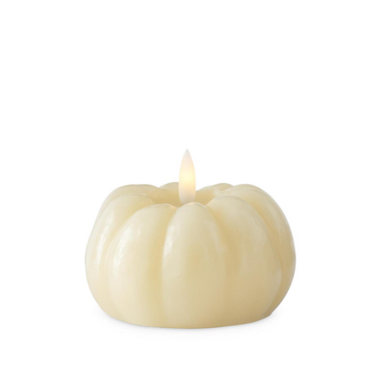 3.25" Cream Flameless Pumpkin