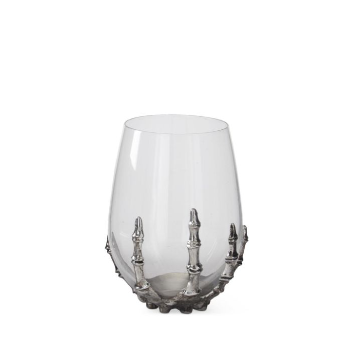Skeleton Hand Stemless Wine Glass