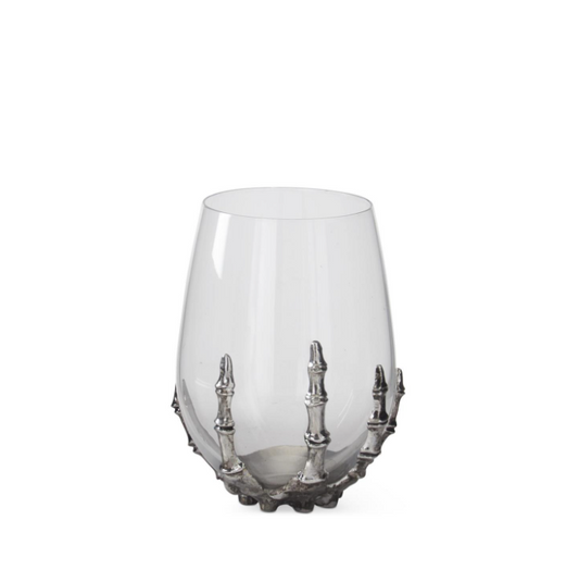 Skeleton Hand Stemless Wine Glass