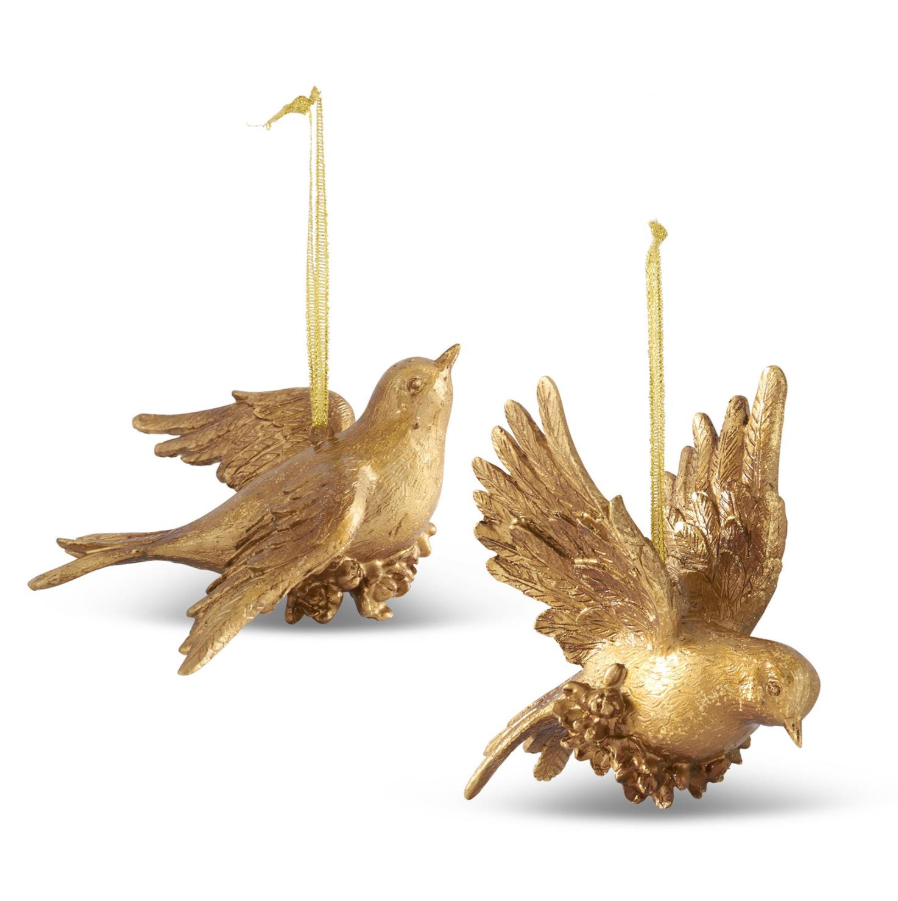 Gold Leaf Bird Ornament - 2 STYLES
