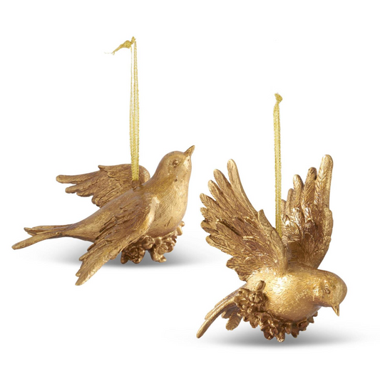 Gold Leaf Bird Ornament - 2 STYLES