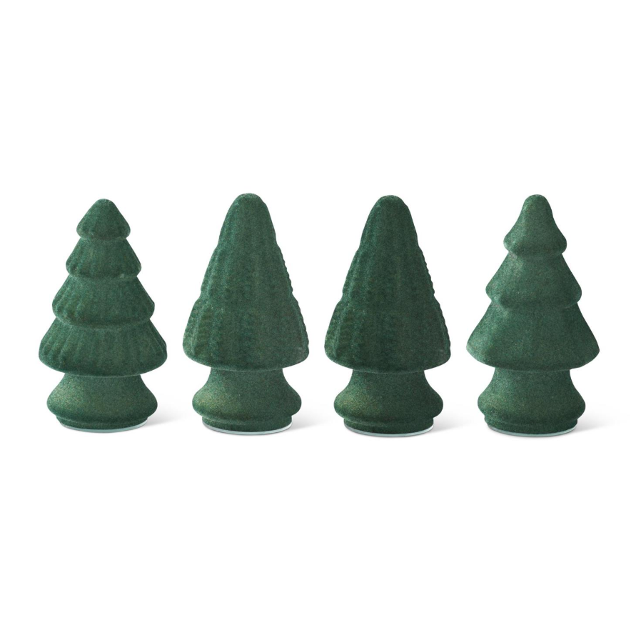 Mini Flocked Glass Christmas Tree - 4 STYLES