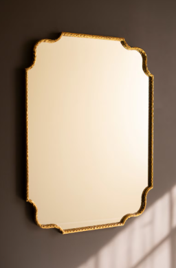 Hammered Antique Brass Framed Mirror