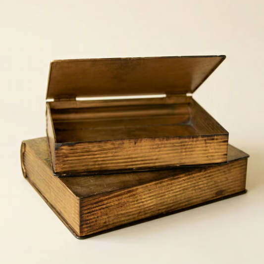 Antique Brass Book Box - L