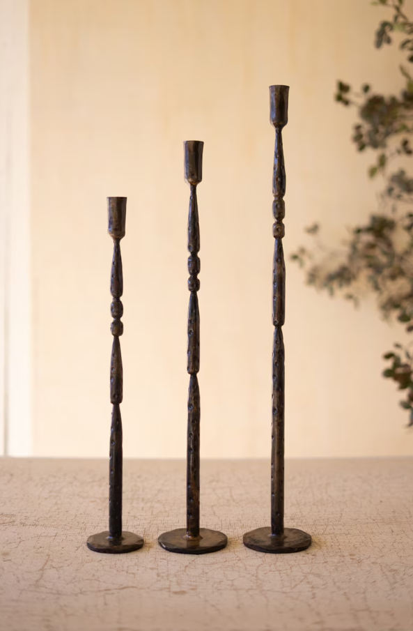Forged-Iron Taper Candle Holder