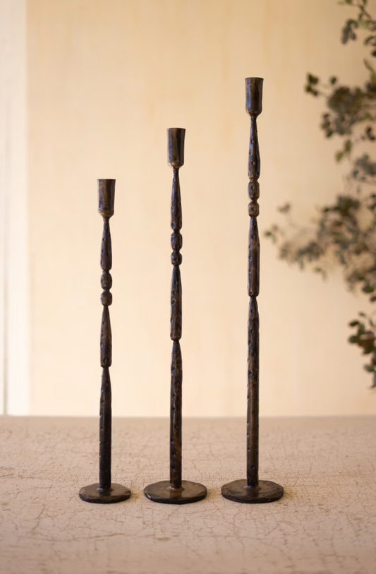 Forged-Iron Taper Candle Holder