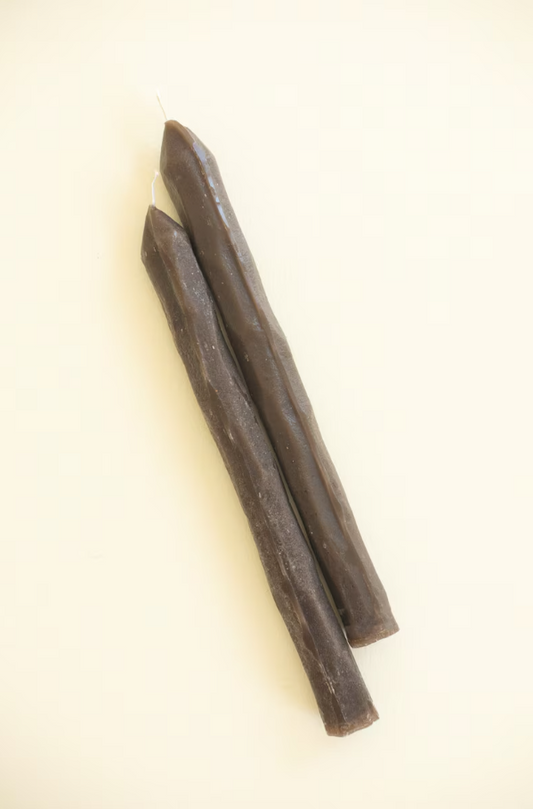 Brown Rustic Taper Candles - SET OF 2