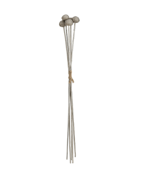 Silver Faux Flower Stem Bunch