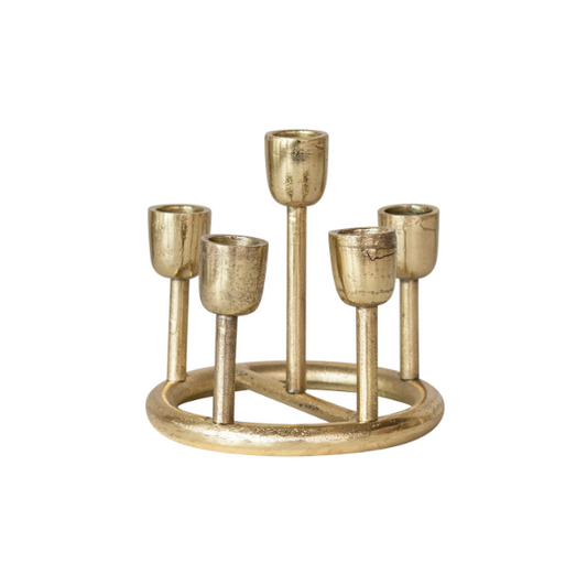 Gold 5-Taper Candle Holder