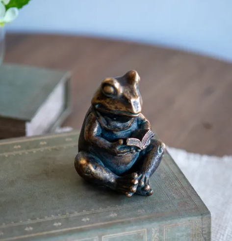 ANTQ Gold Reading Frog