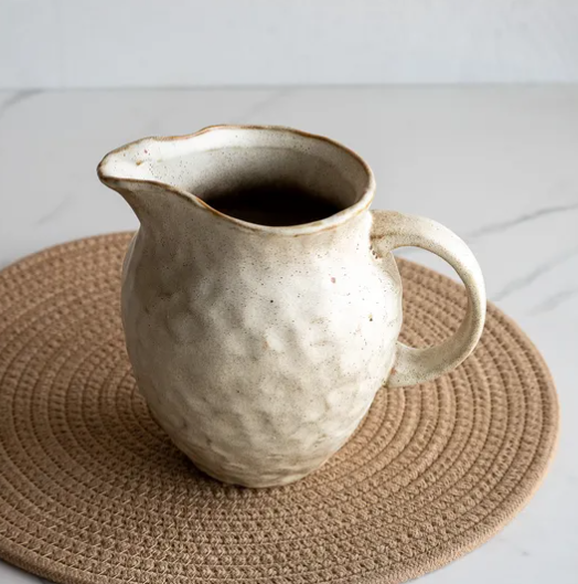 Sandy Beige Ceramic Pitcher